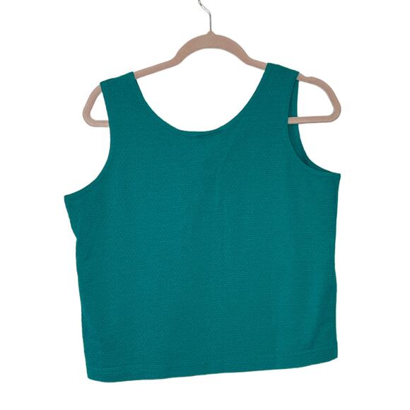 Vintage L.A. Gold Peacock Teal Green Textured Workout Tank Top Size M - Picture 4 of 7